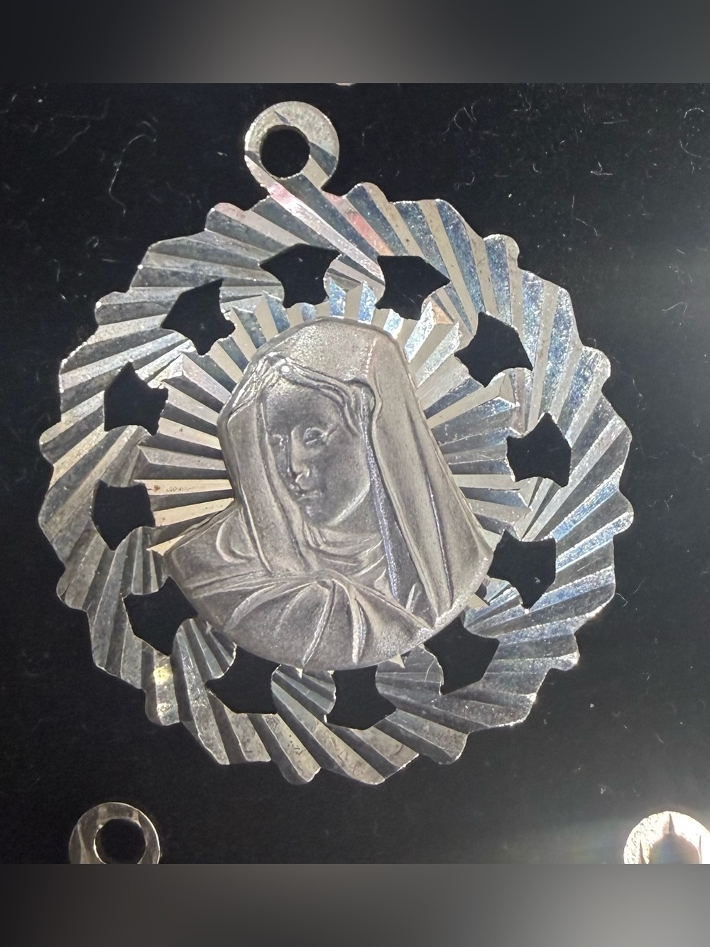 Sterling Silver 925 Virgin Mary Pendant Large Made In Italy